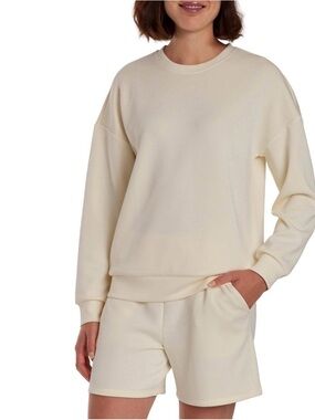 Cozy Yellow Women's Lounge Sweatshirt and Shorts Set